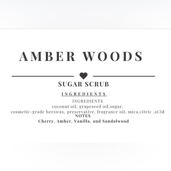 AMBER WOODS -  Sugar Body Scrub HANDCRAFTED BY ME - CW PETALS & PEAKS 🌄 - Picture 2 of 2